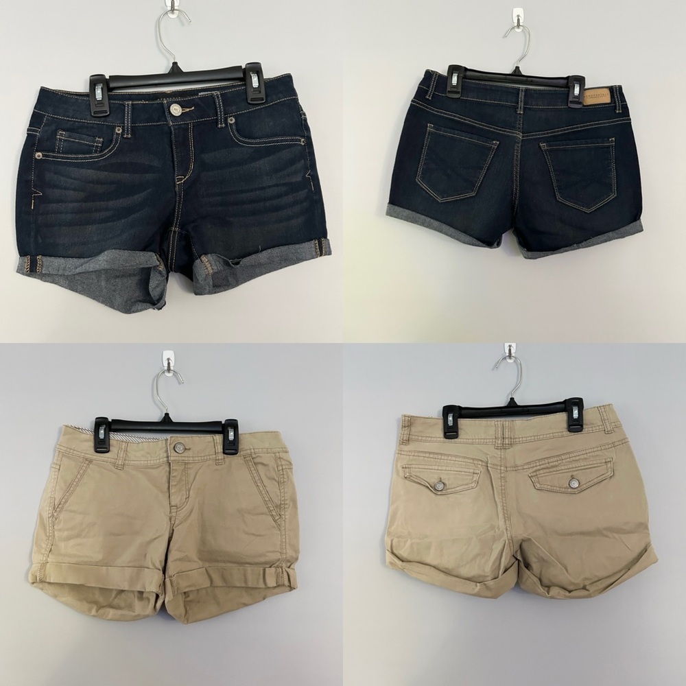 Aeropostale Blue Denim and Tan Shorts Set Size 4